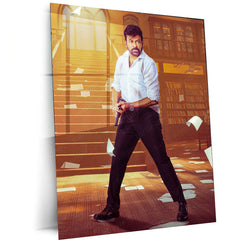 Movies & Series Metal Poster | Megastar Chiranjeevi Metal Poster | Mass Telugu Superstar Wall Art | Premium Actor Portrait Frame 01 - TURTLEWINGS 