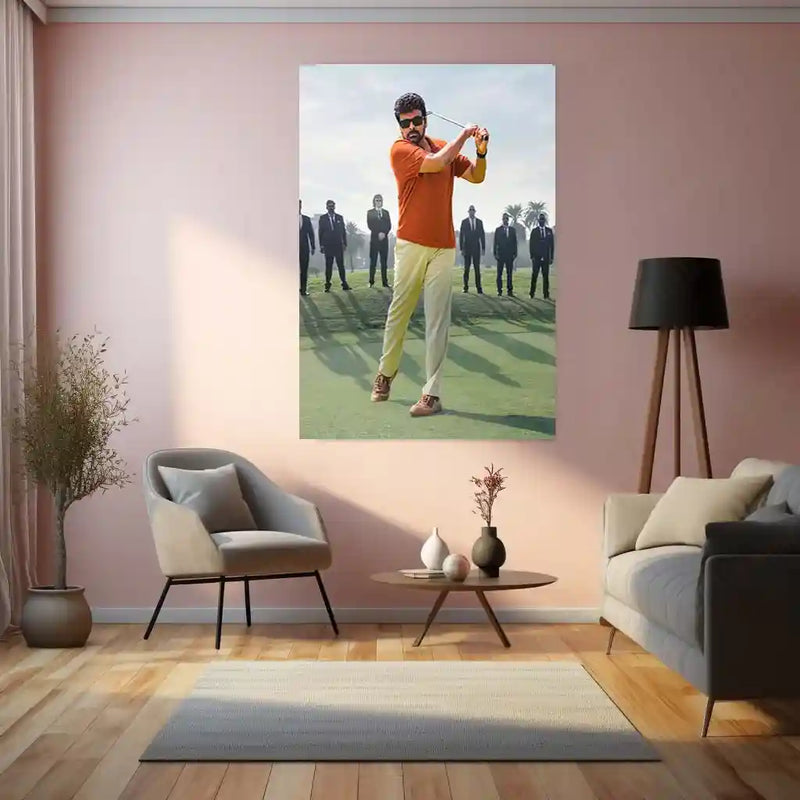 Movies & Series Metal Poster | Megastar Chiranjeevi Metal Poster | Mass Telugu Superstar Wall Art | Premium Actor Portrait Frame 02 - TURTLEWINGS 