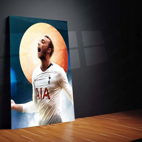 Christian Eriksen Celebration – Tottenham Hotspur Artistic Poster Metal Frame | Spurs Midfield Maestro Wall Art - TURTLEWINGS 