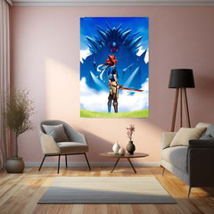 Anime Metal Poster | Chrono X Xeno – Time Rift Wanderer | Futuristic Sci-Fi Metal Frame Poster