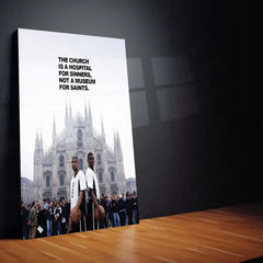 Quote Metal Poster | Church Is a Hospital | Grace, Redemption & Faith-Based Truth Metal Frame - TURTLEWINGS 