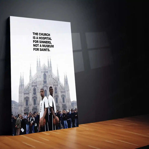 Quote Metal Poster | Church Is a Hospital | Grace, Redemption & Faith-Based Truth Metal Frame - TURTLEWINGS 