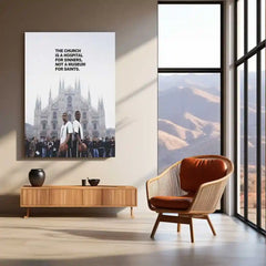 Quote Metal Poster | Church Is a Hospital | Grace, Redemption & Faith-Based Truth Metal Frame - TURTLEWINGS 