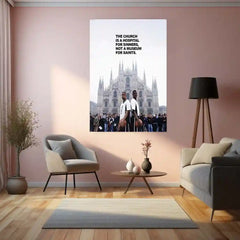 Quote Metal Poster | Church Is a Hospital | Grace, Redemption & Faith-Based Truth Metal Frame - TURTLEWINGS 