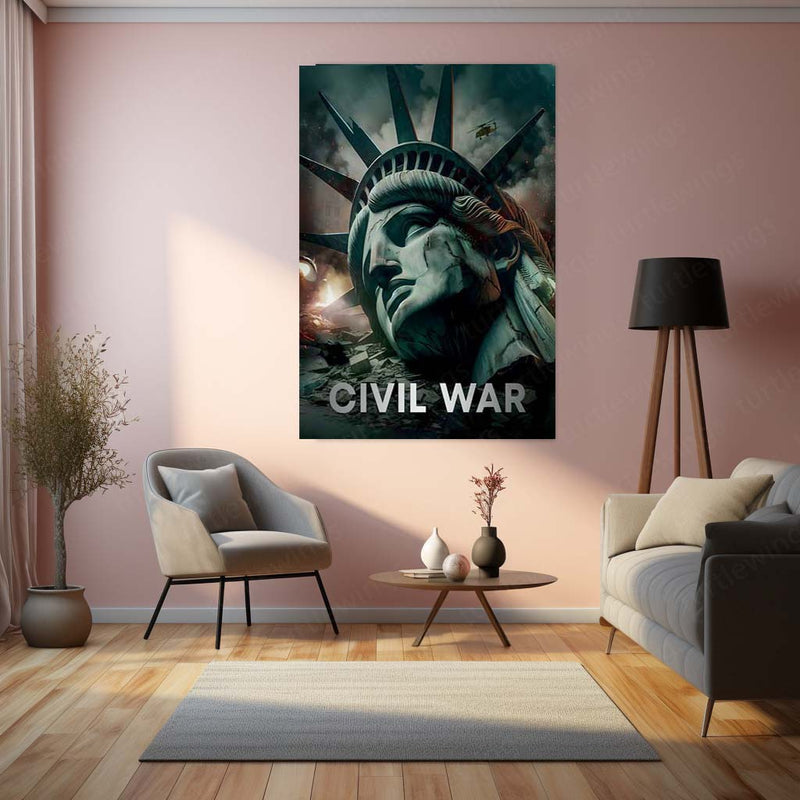 Civil War – Fallen Liberty Metal Poster | Historical Battle Wall Frame