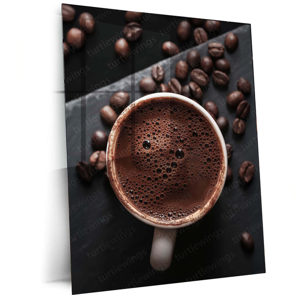 ☕ Coffee Art Metal Frame Poster | Aesthetic Wall Decor for Cafes & Coffee Lovers 02 - TURTLEWINGS 