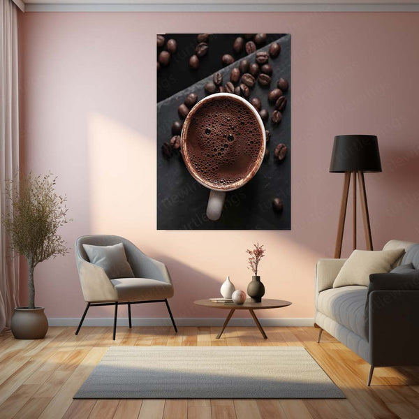 ☕ Coffee Art Metal Frame Poster | Aesthetic Wall Decor for Cafes & Coffee Lovers 02 - TURTLEWINGS 