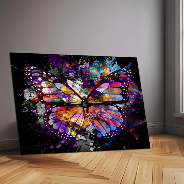 Colorful Abstract Butterfly Metal Poster | Vibrant Modern Wall Art - TURTLEWINGS 