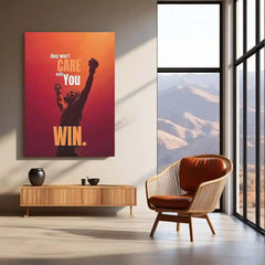 Quote Metal Poster | Conor McGregor Motivational Metal Poster | “They Won’t Care Until You Win” Wall Art | Fighter Mindset Gym Decor Metal Print