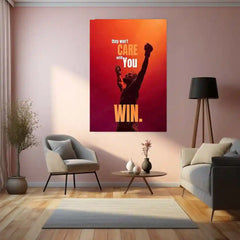 Quote Metal Poster | Conor McGregor Motivational Metal Poster | “They Won’t Care Until You Win” Wall Art | Fighter Mindset Gym Decor Metal Print