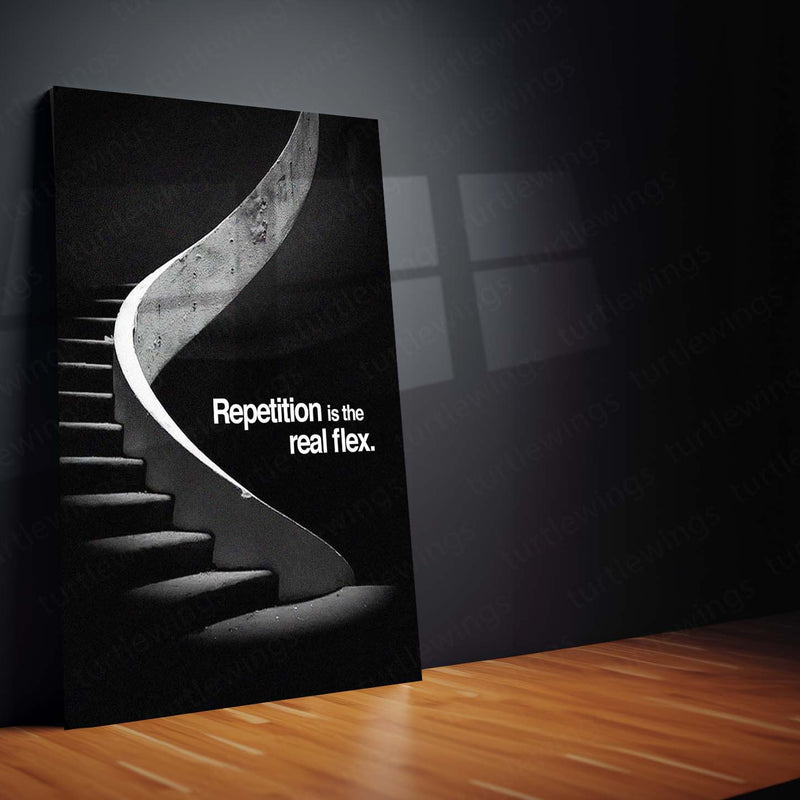 Consistency is Power – The True Flex of Repetition Metal Frame | Discipline Over Motivation Wall Art | Daily Grind Quote Poster