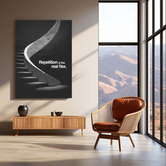 Consistency is Power – The True Flex of Repetition Metal Frame | Discipline Over Motivation Wall Art | Daily Grind Quote Poster