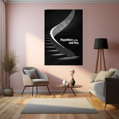 Consistency is Power – The True Flex of Repetition Metal Frame | Discipline Over Motivation Wall Art | Daily Grind Quote Poster