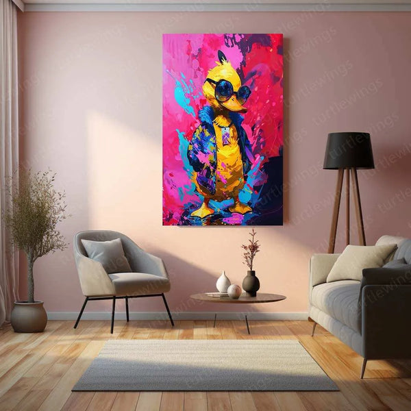 Cool Duck Metal Poster – Fun & Trendy Aesthetic Wall Art - TURTLEWINGS 