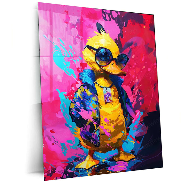 Cool Duck Metal Poster – Fun & Trendy Aesthetic Wall Art - TURTLEWINGS 