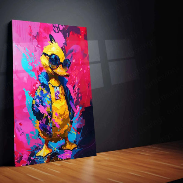 Cool Duck Metal Poster – Fun & Trendy Aesthetic Wall Art - TURTLEWINGS 