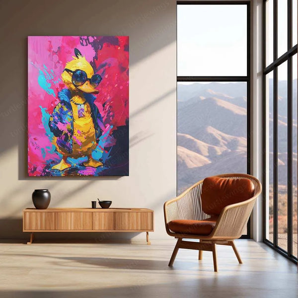 Cool Duck Metal Poster – Fun & Trendy Aesthetic Wall Art - TURTLEWINGS 