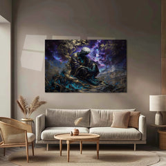 Cosmic Guardian Metal Poster | Mystical Fantasy Wall Art - TURTLEWINGS 