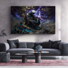 Cosmic Guardian Metal Poster | Mystical Fantasy Wall Art - TURTLEWINGS 