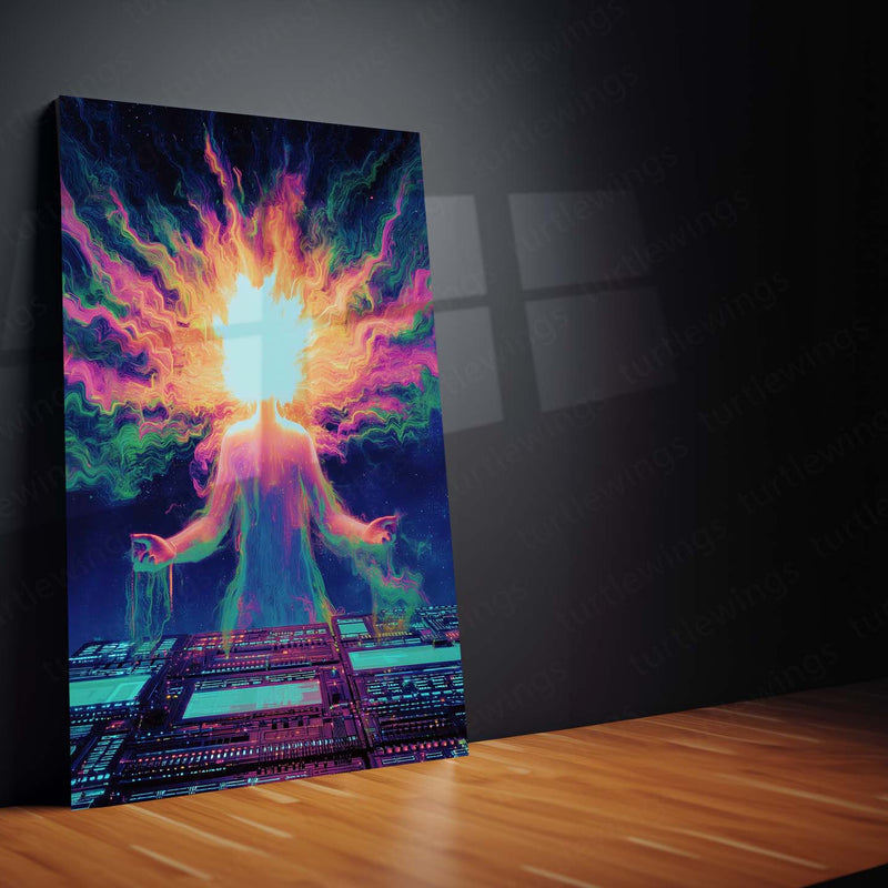 🎶 Cosmic Music Metal Frame Poster | Space & Sound Fusion Wall Art for Music Lovers - TURTLEWINGS 