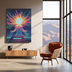 🎶 Cosmic Music Metal Frame Poster | Space & Sound Fusion Wall Art for Music Lovers - TURTLEWINGS 