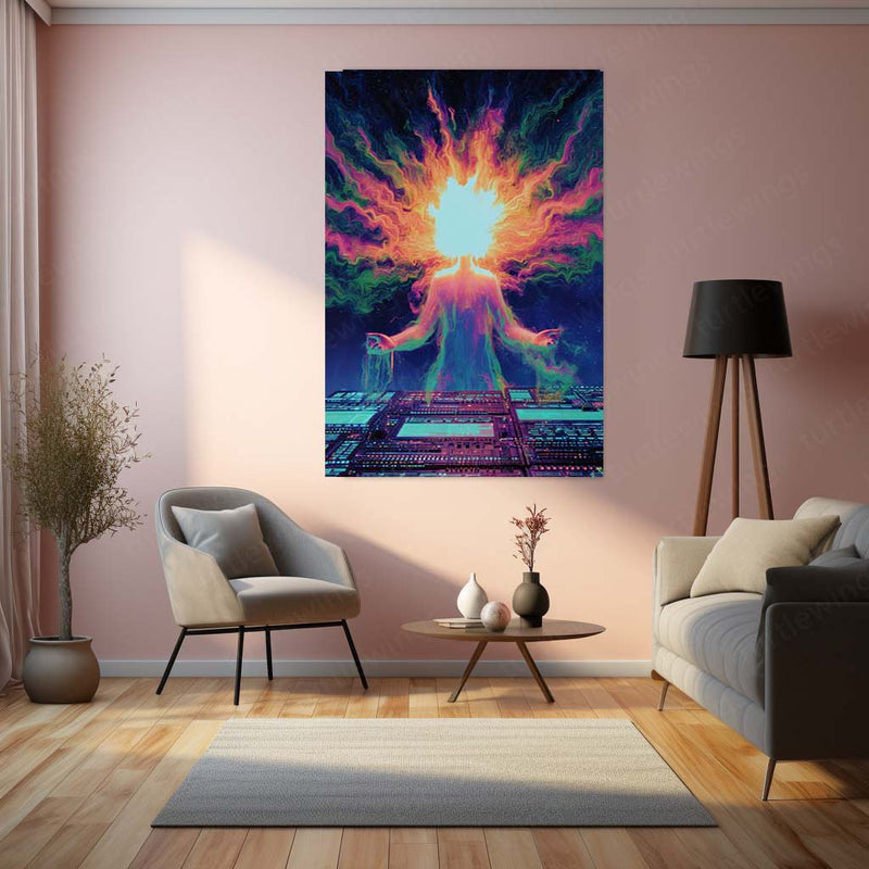🎶 Cosmic Music Metal Frame Poster | Space & Sound Fusion Wall Art for Music Lovers - TURTLEWINGS 