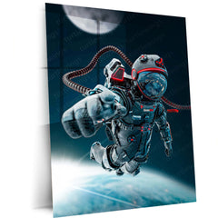 Cosmic Coffee Astronaut Metal Poster | Space Explorer Aesthetic Wall Art  Cute Galaxy Coffee Lover Metal Frame by TurtleWings 02