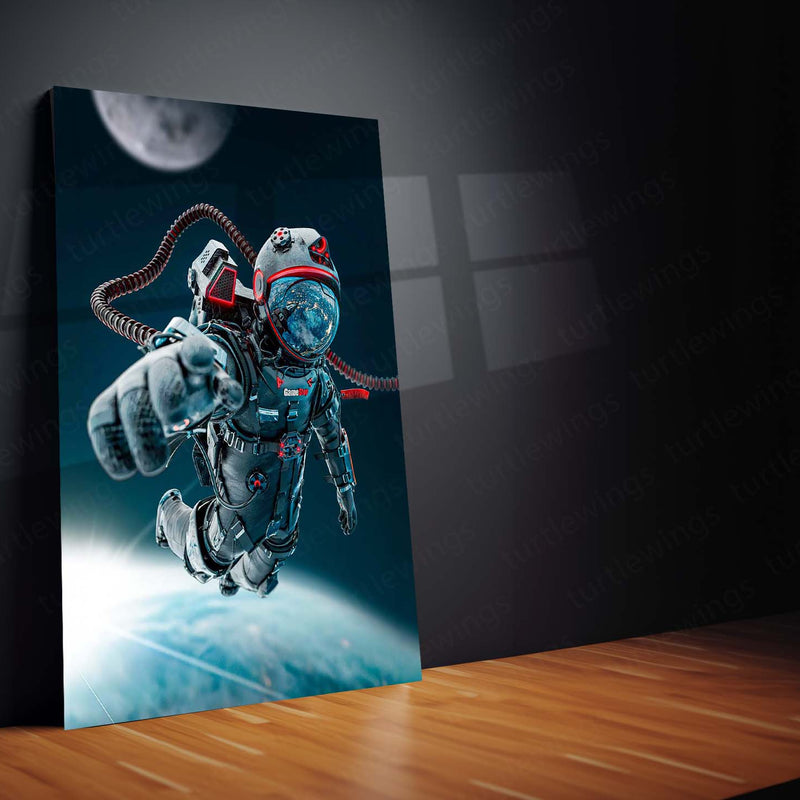 Cosmic Coffee Astronaut Metal Poster | Space Explorer Aesthetic Wall Art  Cute Galaxy Coffee Lover Metal Frame by TurtleWings 02