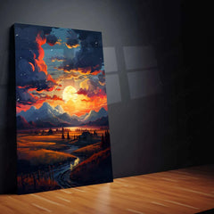 Countryside Metal Poster – Scenic Nature Wall Art | Rustic & Serene Landscape Decor - TURTLEWINGS 