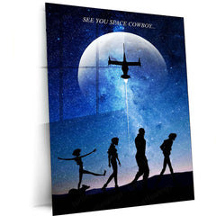 Anime Metal Poster | Cowboy Bebop – See You, Space Cowboy… | Iconic Anime Metal Frame Neo-Noir Space Odyssey Wall Art - TURTLEWINGS 