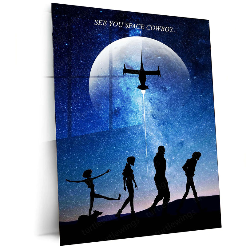 Anime Metal Poster | Cowboy Bebop – See You, Space Cowboy… | Iconic Anime Metal Frame Neo-Noir Space Odyssey Wall Art - TURTLEWINGS 