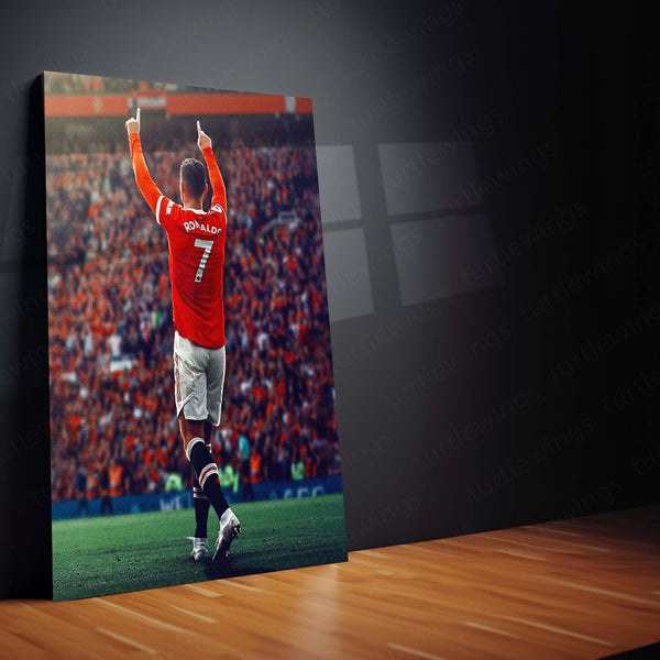 Cristiano Ronaldo Manchester United #7 – Metal Frame | Iconic Football Wall Art - TURTLEWINGS 