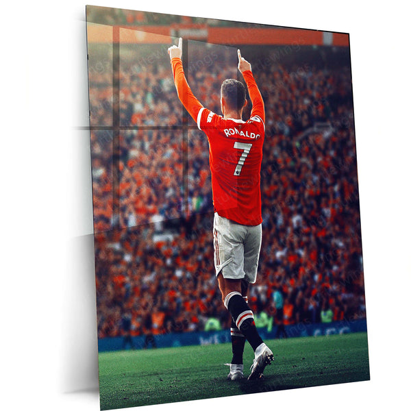 Cristiano Ronaldo Manchester United #7 – Metal Frame | Iconic Football Wall Art - TURTLEWINGS 