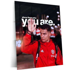 Quote Metal Poster | Cristiano Ronaldo – Show Them Who You Are | Champion Mindset Metal Frame - TURTLEWINGS 