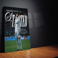 Cristiano Ronaldo with Quote Metal Poster | Football Legend Motivation Wall Art