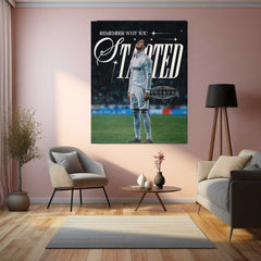 Cristiano Ronaldo with Quote Metal Poster | Football Legend Motivation Wall Art