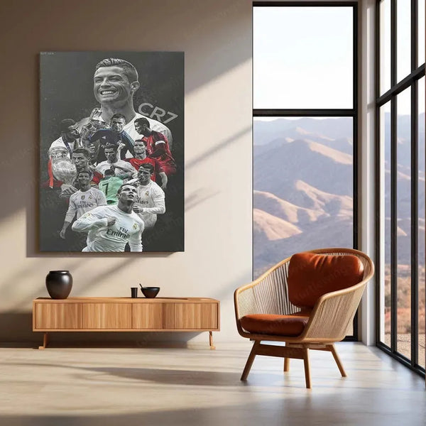 Cristiano Ronaldo Metal Frame – Iconic Football Wall Art 3 - TURTLEWINGS 