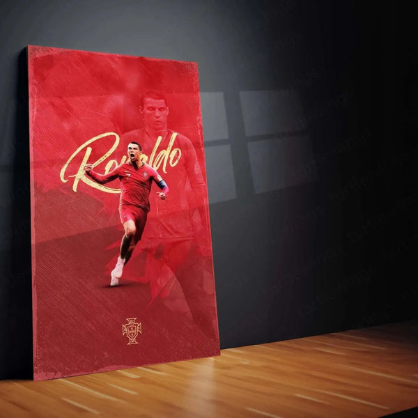 Cristiano Ronaldo Metal Frame – Iconic Football Wall Art 2 - TURTLEWINGS 