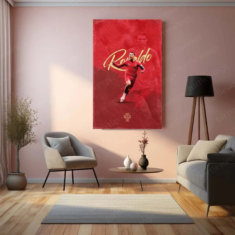 Cristiano Ronaldo Metal Frame – Iconic Football Wall Art 2 - TURTLEWINGS 