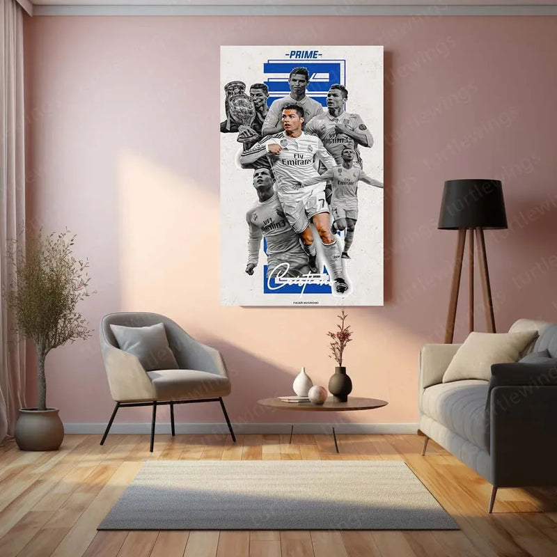 Cristiano Ronaldo Metal Frame – Iconic Football Wall Art 1 - TURTLEWINGS 