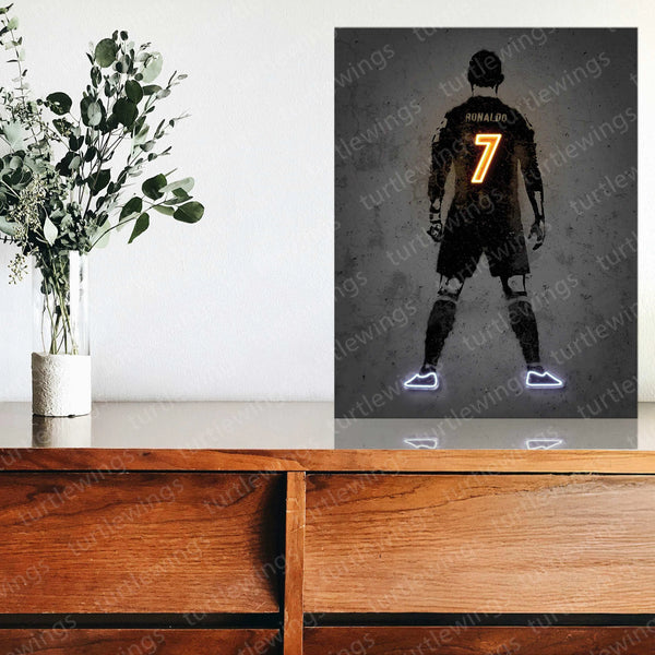 Cristiano Ronaldo Neon LED Wall Frame - Iconic Glow for Football Fans - TURTLEWINGS 