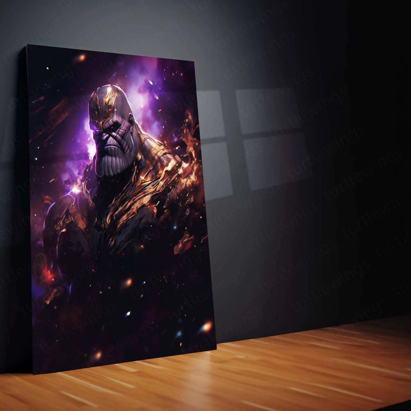 Purple Thanos in Space – Cosmic Marvel Poster with a Spark of Power - TURTLEWINGS 