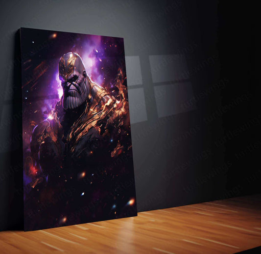 Purple Thanos in Space – Cosmic Marvel Poster with a Spark of Power - TURTLEWINGS 