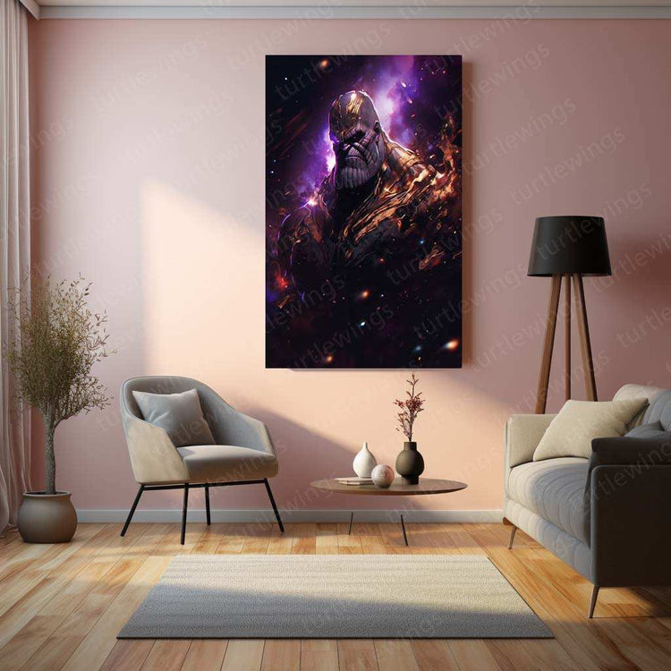 Purple Thanos in Space – Cosmic Marvel Poster with a Spark of Power - TURTLEWINGS 