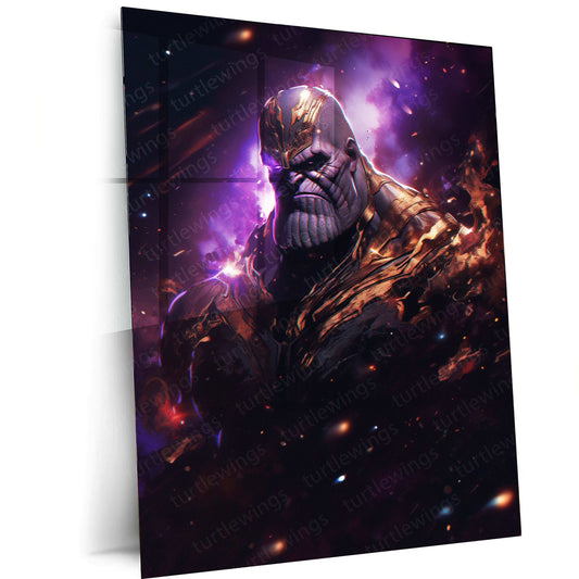 Purple Thanos in Space – Cosmic Marvel Poster with a Spark of Power - TURTLEWINGS 