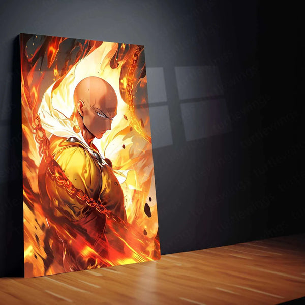One Punch Man Saitama Wall Art – Powerful Anime Action Poster - TURTLEWINGS 