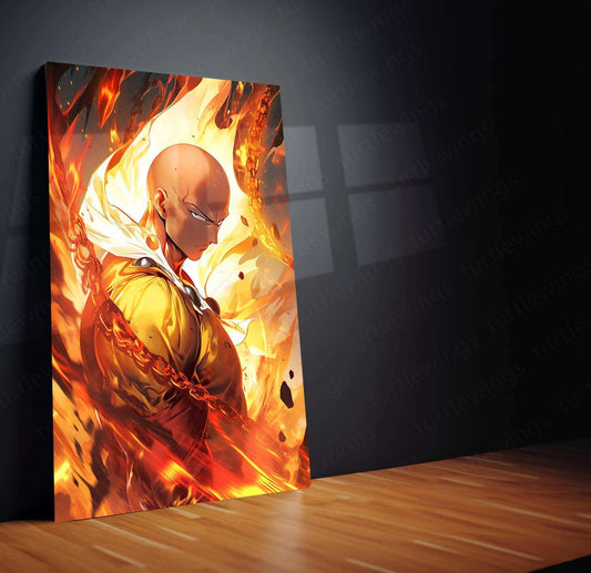 One Punch Man Saitama Wall Art – Powerful Anime Action Poster - TURTLEWINGS 