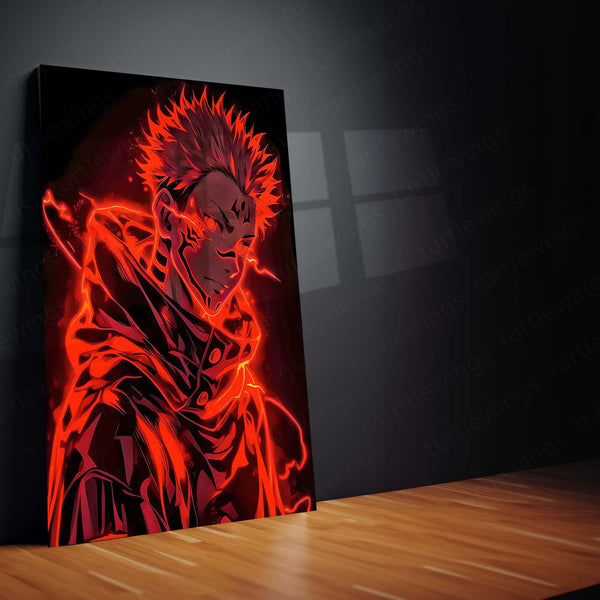 Anime Metal Poster | Cursed King – Sukuna × Yuji Itadori Metal Poster | Jujutsu Kaisen Dark Anime Wall Frame