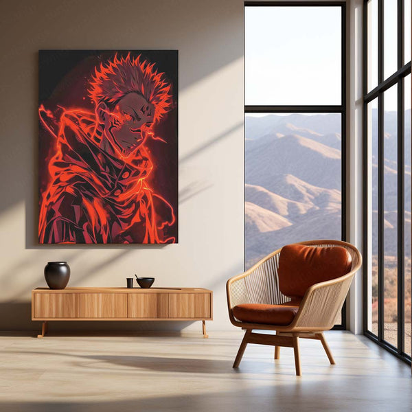 Anime Metal Poster | Cursed King – Sukuna × Yuji Itadori Metal Poster | Jujutsu Kaisen Dark Anime Wall Frame