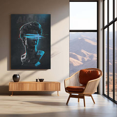 Cyber Renaissance Aesthetic Wall Art  Digital Isolation Futuristic Metal Frame by TurtleWings